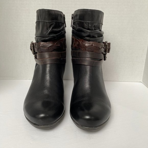 PIKOLINOS Black Leather with brown trim. Booties In Size 41 - Picture 5 of 8